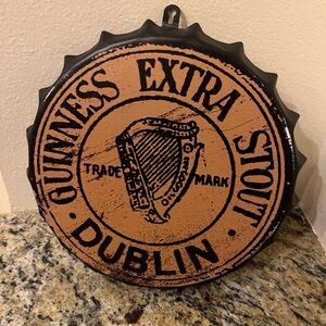 Guinness Extra Stout Dublin Wall Sign Bottle Cap